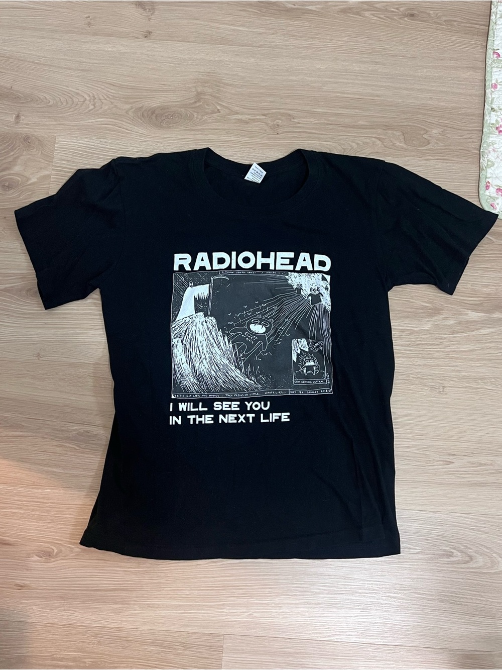 Radiohead Black Graphic Band Tee - 'I Will See You in the Next Life'